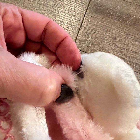 Little pink fuzzy Baby’s 1st Christmas stocking - Picture 4 of 6